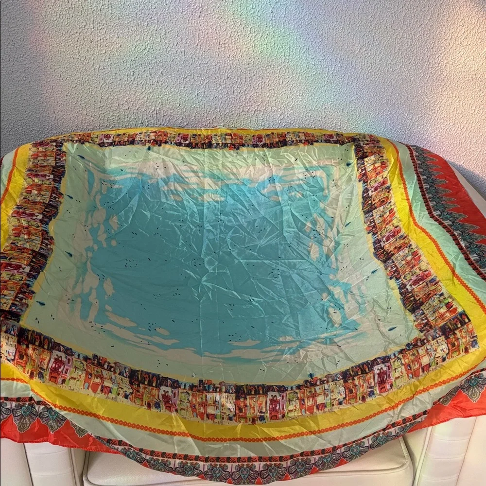 JOHNNY WAS SCARF 💯 SILK Vibrant Floral scarf. Brand New, Measurements: 44" x 44" - Picture 8 of 11